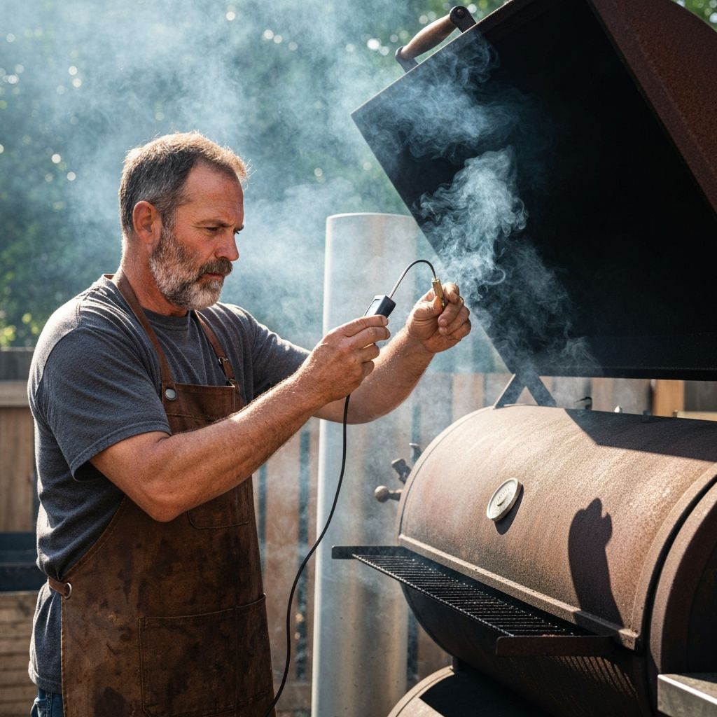 Profesjonalny pitmaster przy pracy